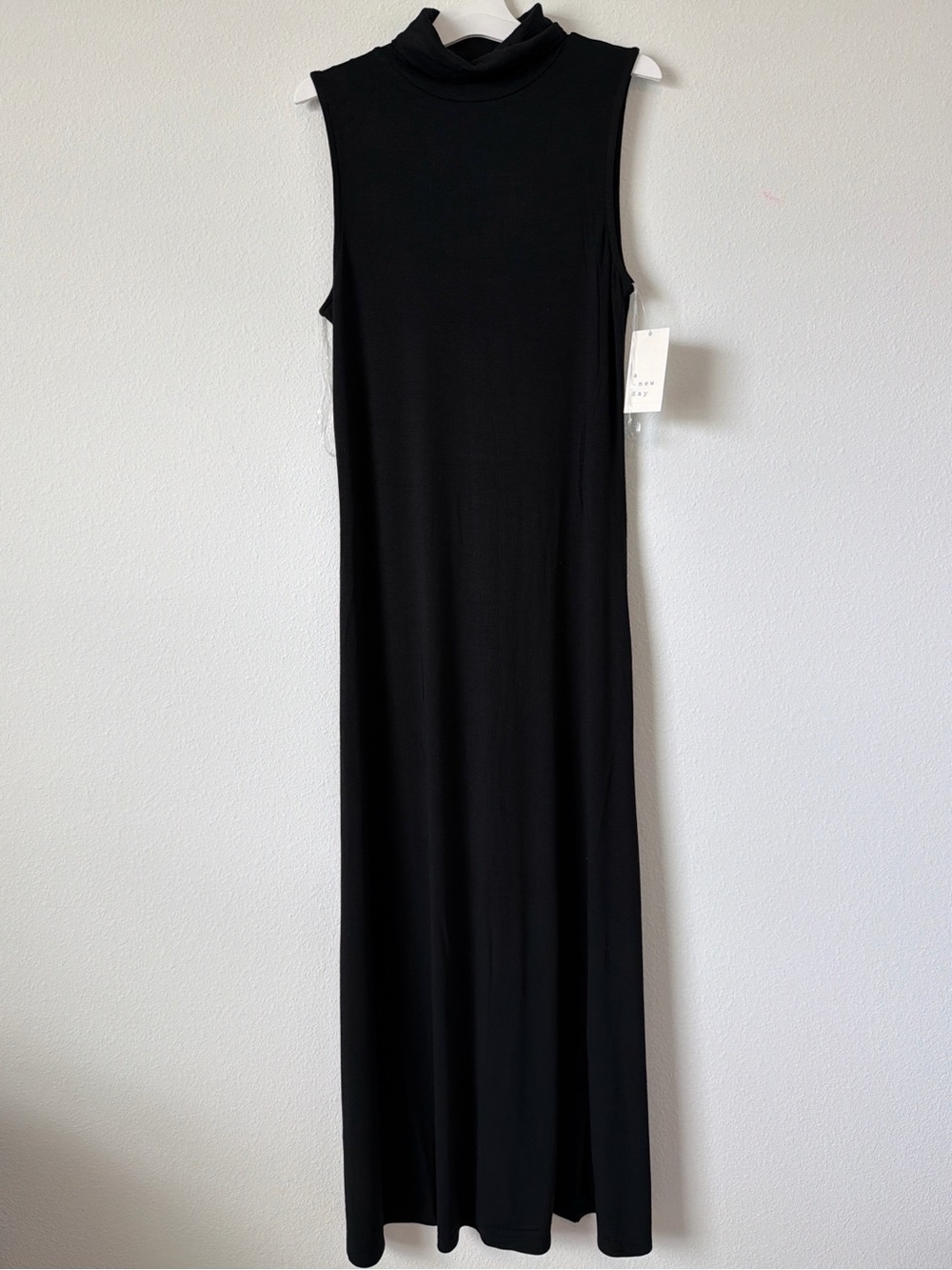 A new day Sleeveless Black Turtleneck Maxi Dress